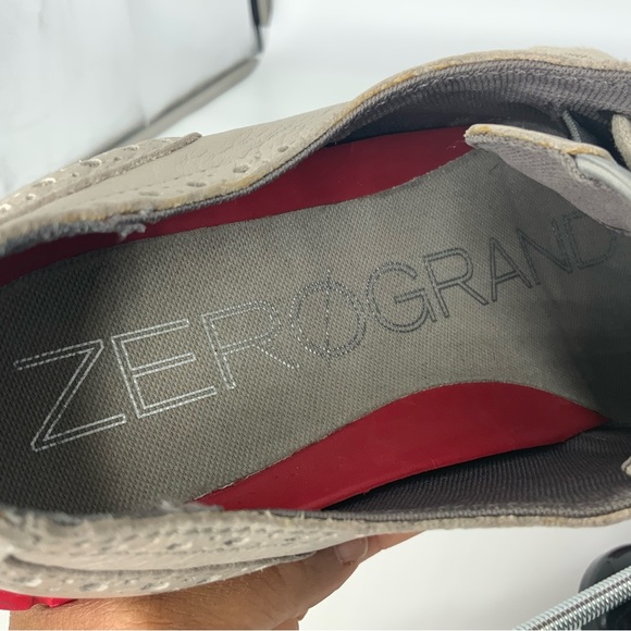 COLE Haan ZeroGrand Oxford Men Size 7.5 Gray/Red Leather Wingtip Brogue Sneakers main image 5
